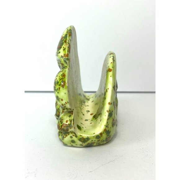 Vintage Ceramic Mushroom Napkin Holder With Green Speckles Groovy Hippy 70s - Picture 5 of 7